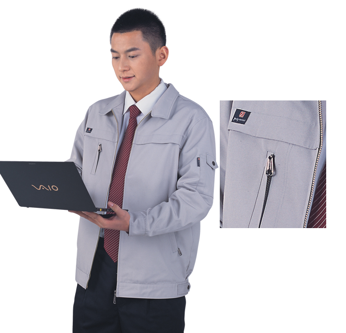 廈門工作服-帆布米白休閑夾克 酶洗工藝 套裝